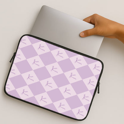 Purple Argyle Coquette Pattern MacBook Case