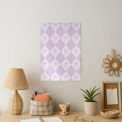 Purple Argyle Coquette Pattern Art Print