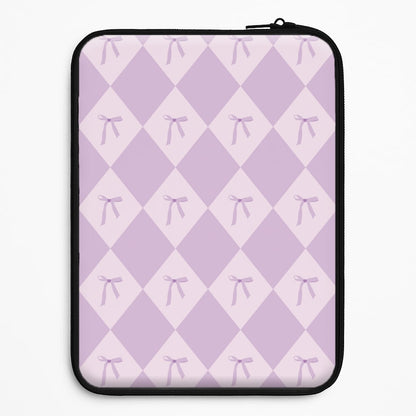 Purple Argyle Coquette Pattern Universal Laptop Sleeve