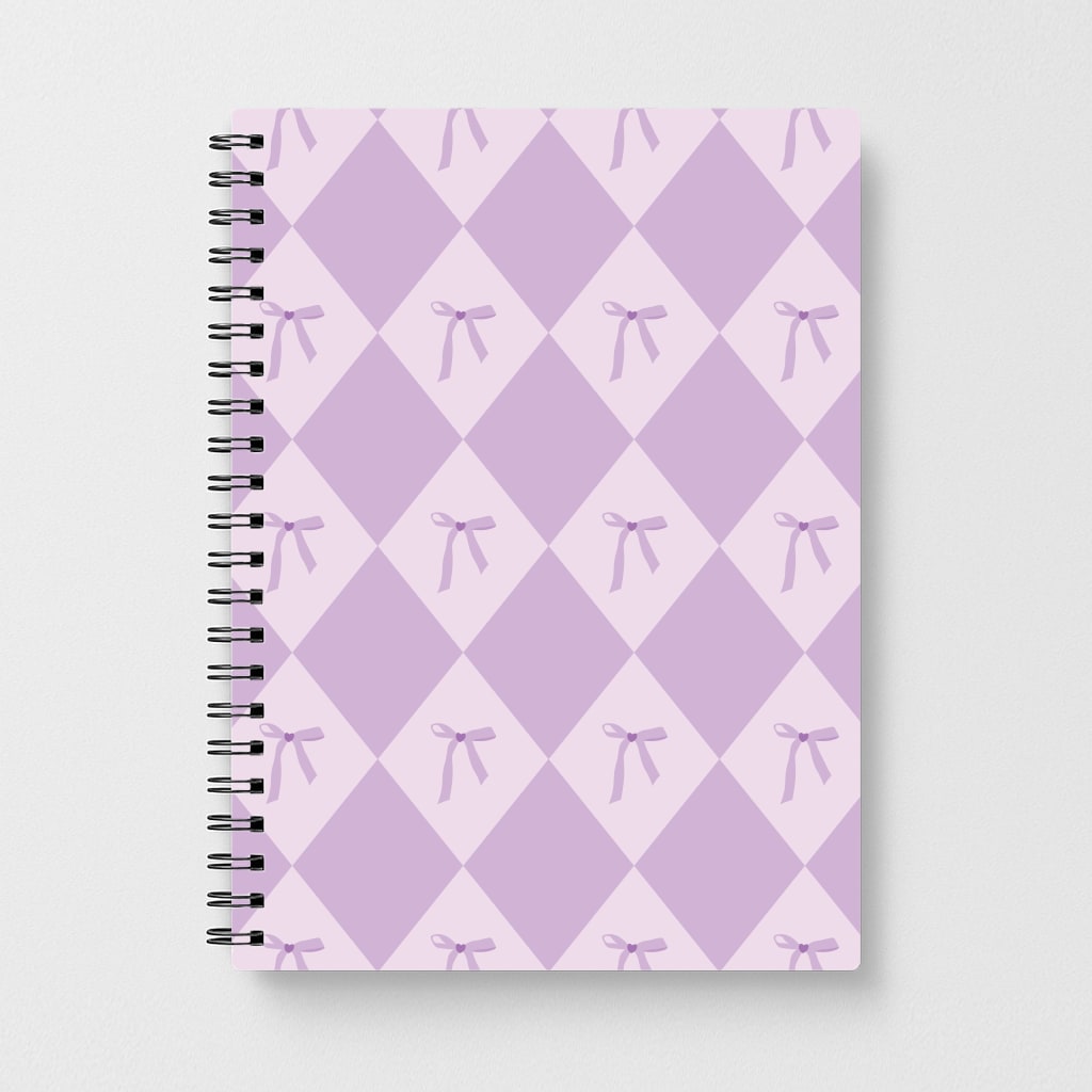 Purple Argyle Coquette Pattern Notebook