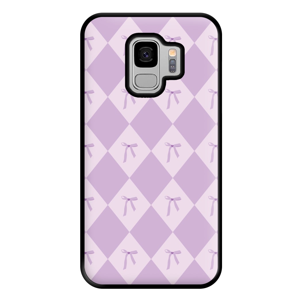 Purple Argyle Coquette Pattern Phone Case for Galaxy S9 Plus