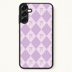 Purple Argyle Coquette Pattern Phone Case for Galaxy A37