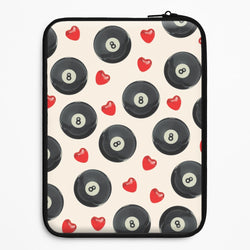 8-Balls And Hearts Pattern Universal Laptop Sleeve