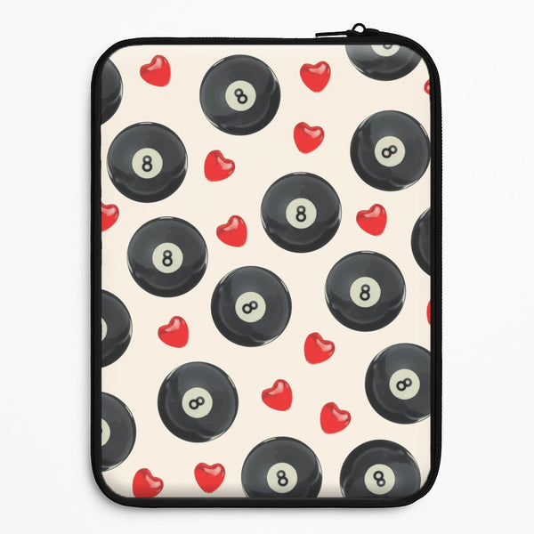 8-Balls And Hearts Pattern Universal Laptop Sleeve