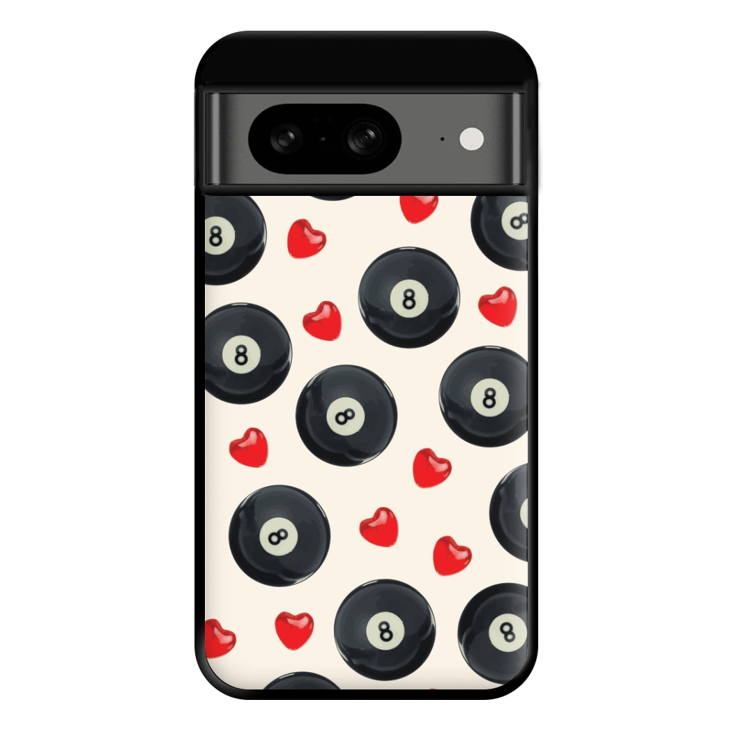 8-Balls And Hearts Pattern Phone Case for Google Pixel 8