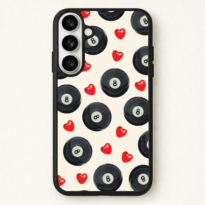 8-Balls And Hearts Pattern Phone Case for Galaxy S26 Plus