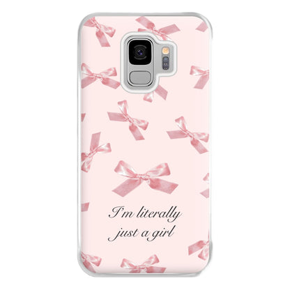 I'm Literally Just A Girl Bows Pattern Phone Case for Galaxy S9 Plus