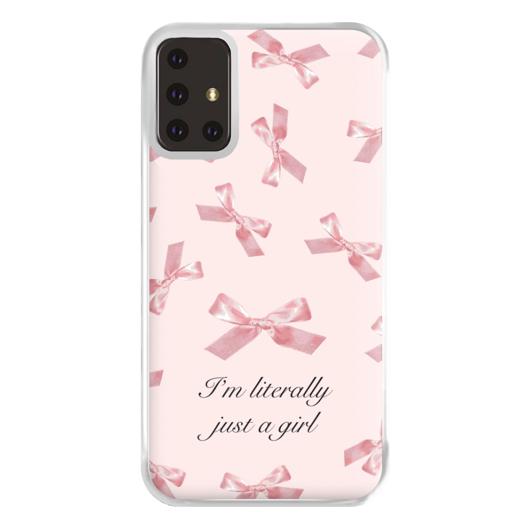 I'm Literally Just A Girl Bows Pattern Phone Case for Galaxy A71