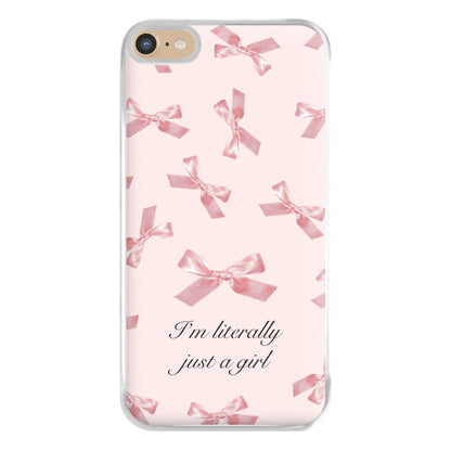 I'm Literally Just A Girl Bows Pattern Phone Case for iPhone 6 Plus / 7 Plus / 8 Plus