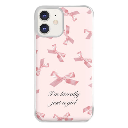 I'm Literally Just A Girl Bows Pattern Phone Case for iPhone 11