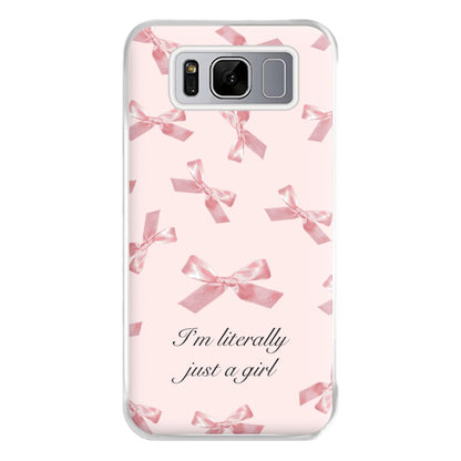 I'm Literally Just A Girl Bows Pattern Phone Case for Galaxy S8 Plus