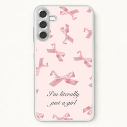 I'm Literally Just A Girl Bows Pattern Phone Case for Galaxy A37