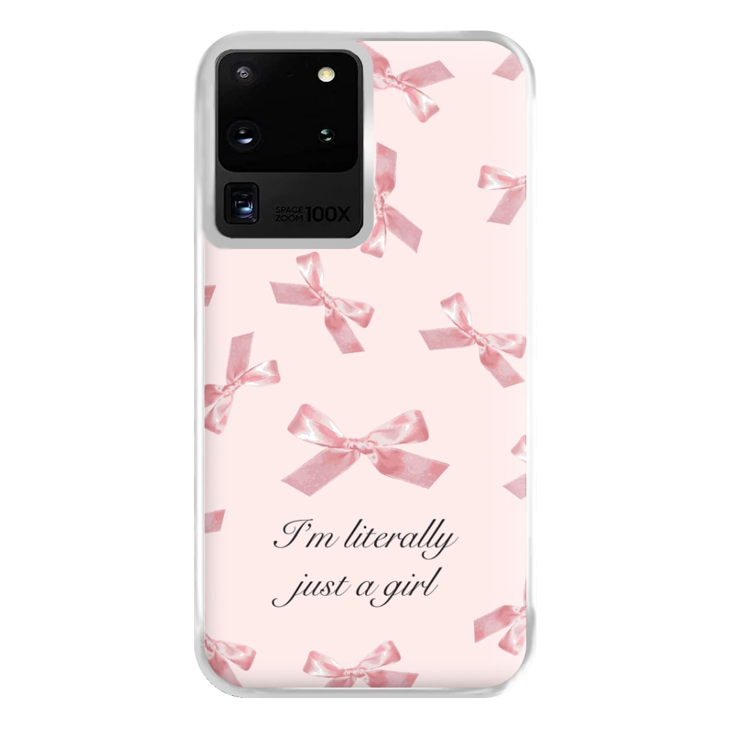I'm Literally Just A Girl Bows Pattern Phone Case for Galaxy S20 Ultra
