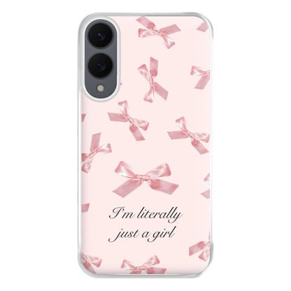 I'm Literally Just A Girl Bows Pattern Phone Case for Galaxy S25 Edge