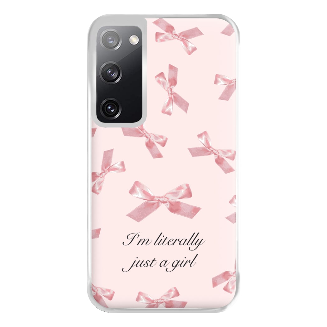 I'm Literally Just A Girl Bows Pattern Phone Case for Galaxy S20