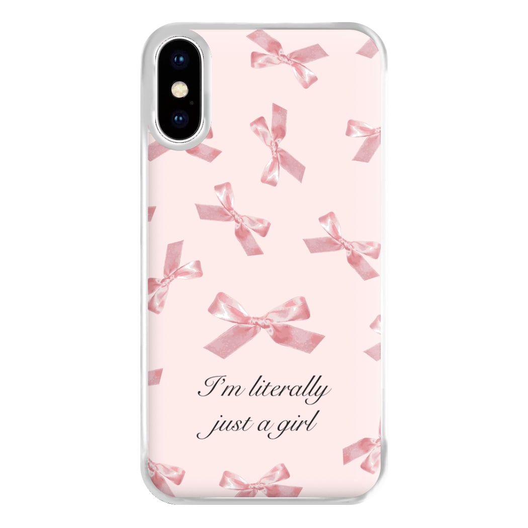 I'm Literally Just A Girl Bows Pattern Phone Case for iPhone XS Max