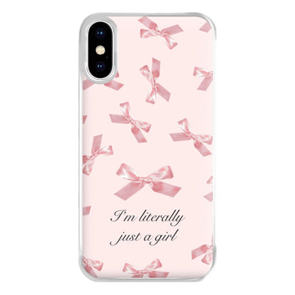 I'm Literally Just A Girl Bows Pattern Phone Case for iPhone XS Max