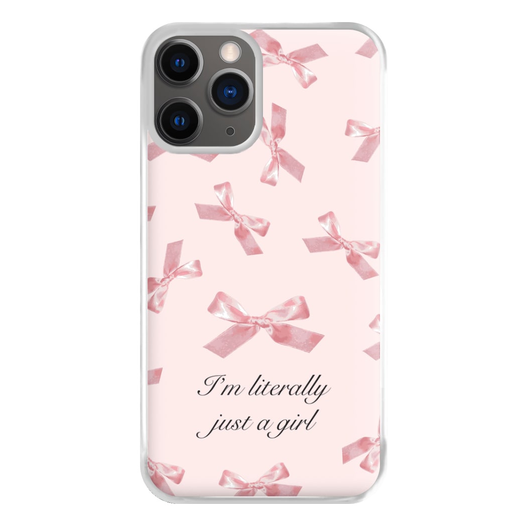 I'm Literally Just A Girl Bows Pattern Phone Case for iPhone 12 Pro Max