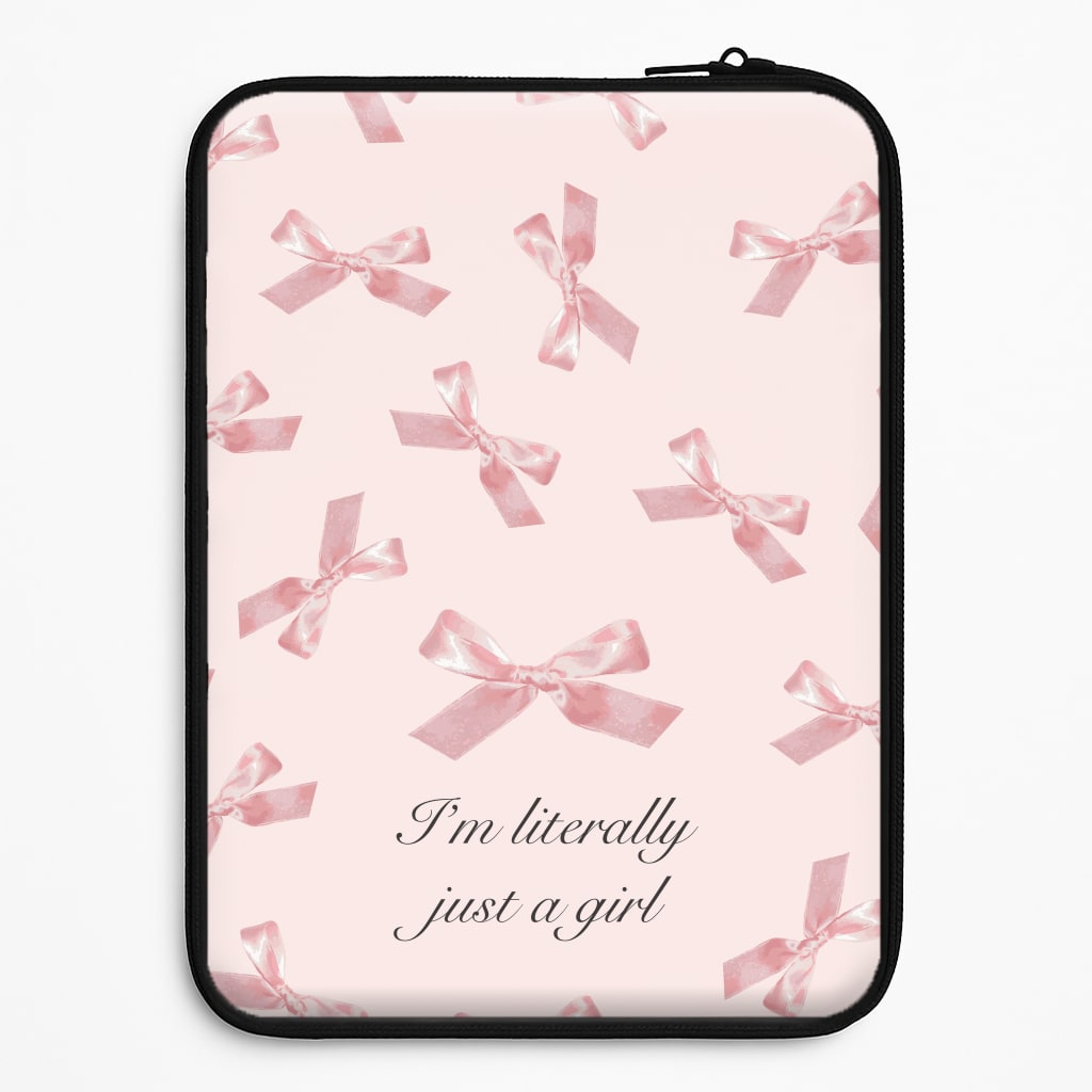 I'm Literally Just A Girl Bows Pattern Laptop Sleeve