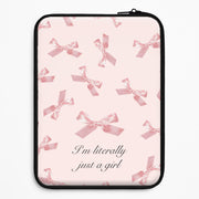 I'm Literally Just A Girl Bows Pattern Laptop Sleeve 1