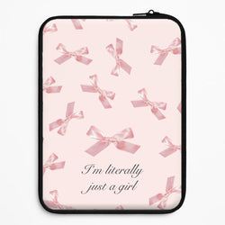 I'm Literally Just A Girl Bows Pattern Universal Laptop Sleeve
