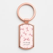 I'm Literally Just A Girl Bows Pattern Luxury Keyring 4