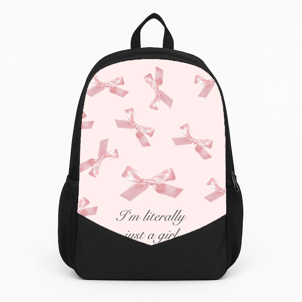 I'm Literally Just A Girl Bows Pattern Backpack