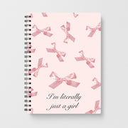 I'm Literally Just A Girl Bows Pattern Notebook 1