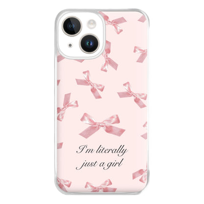 I'm Literally Just A Girl Bows Pattern Phone Case for iPhone 14