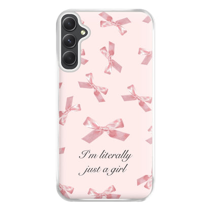 I'm Literally Just A Girl Bows Pattern Phone Case for Galaxy A14