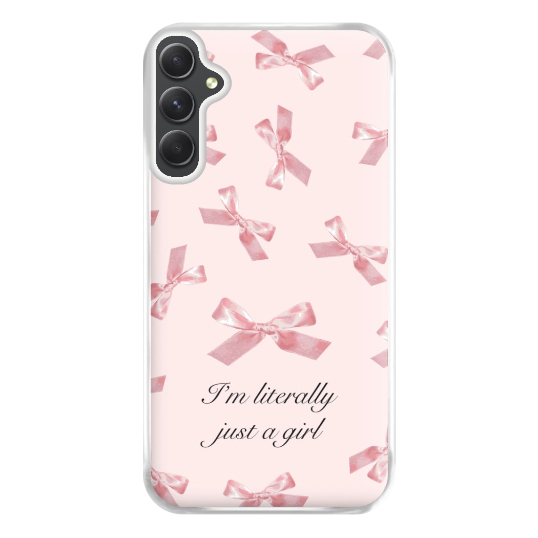 I'm Literally Just A Girl Bows Pattern Phone Case for Galaxy A34