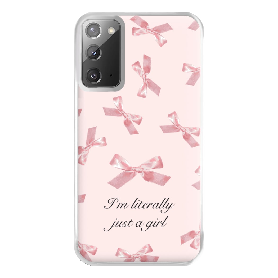 I'm Literally Just A Girl Bows Pattern Phone Case for Galaxy Note 20 Ultra