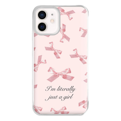 I'm Literally Just A Girl Bows Pattern Phone Case for iPhone 13 Mini