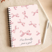 I'm Literally Just A Girl Bows Pattern Notebook 3