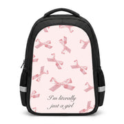 I'm Literally Just A Girl Bows Pattern Backpack 1