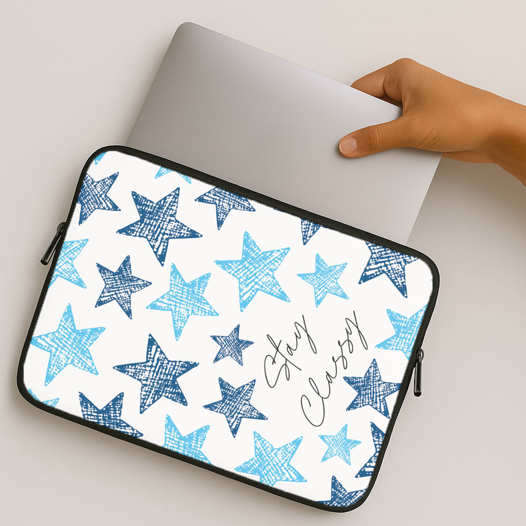 Stay Classy Blue Stars Pattern MacBook Case