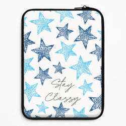 Stay Classy Blue Stars Pattern Universal Laptop Sleeve