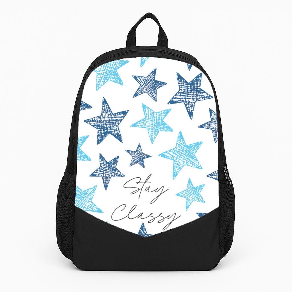 Stay Classy Blue Stars Pattern Backpack