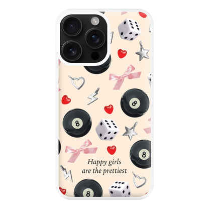 Happy Girls Are The Prettiest Pattern Phone Case for iPhone 16 Pro Max