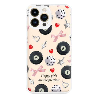 Happy Girls Are The Prettiest Pattern Phone Case for iPhone 14 Pro Max
