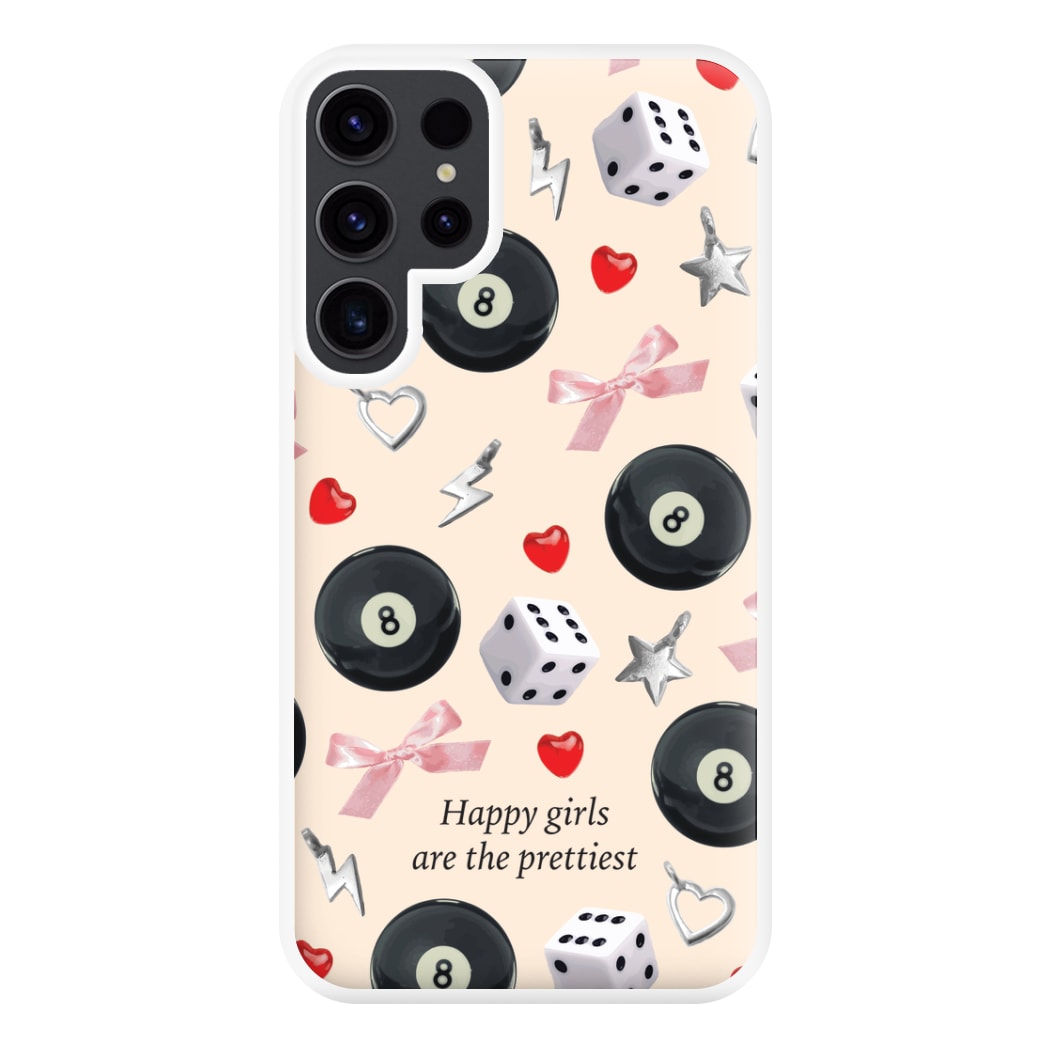 Happy Girls Are The Prettiest Pattern Phone Case for Galaxy S23 Ultra