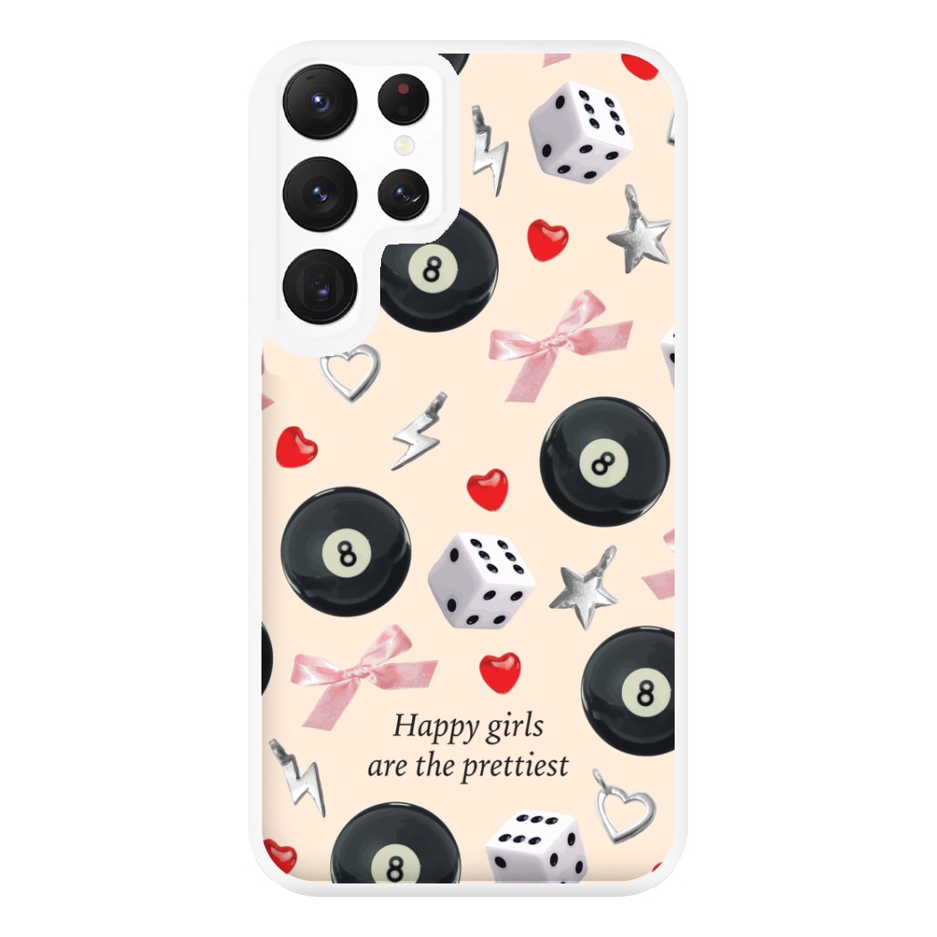 Happy Girls Are The Prettiest Pattern Phone Case for Galaxy S22 Ultra