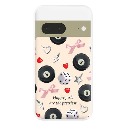 Happy Girls Are The Prettiest Pattern Phone Case for Google Pixel 7a