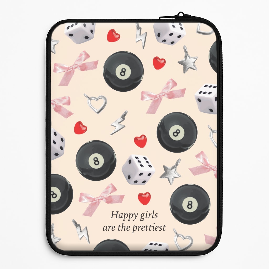 Happy Girls Are The Prettiest Pattern Laptop Sleeve