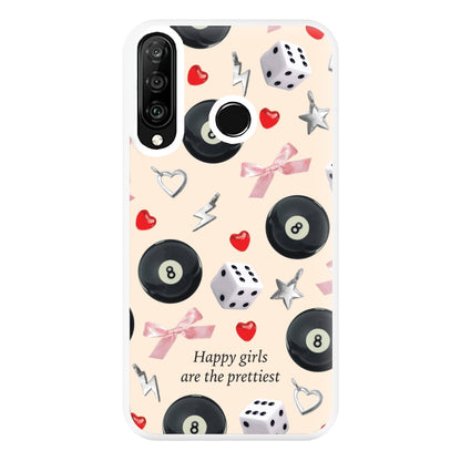 Happy Girls Are The Prettiest Pattern Phone Case for Huawei P30 Lite