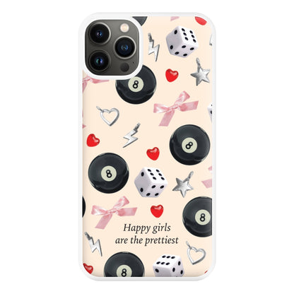 Happy Girls Are The Prettiest Pattern Phone Case for iPhone 13