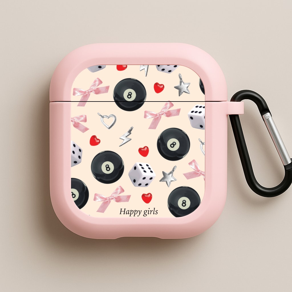 Happy Girls Are The Prettiest Pattern Pink AirPods Case