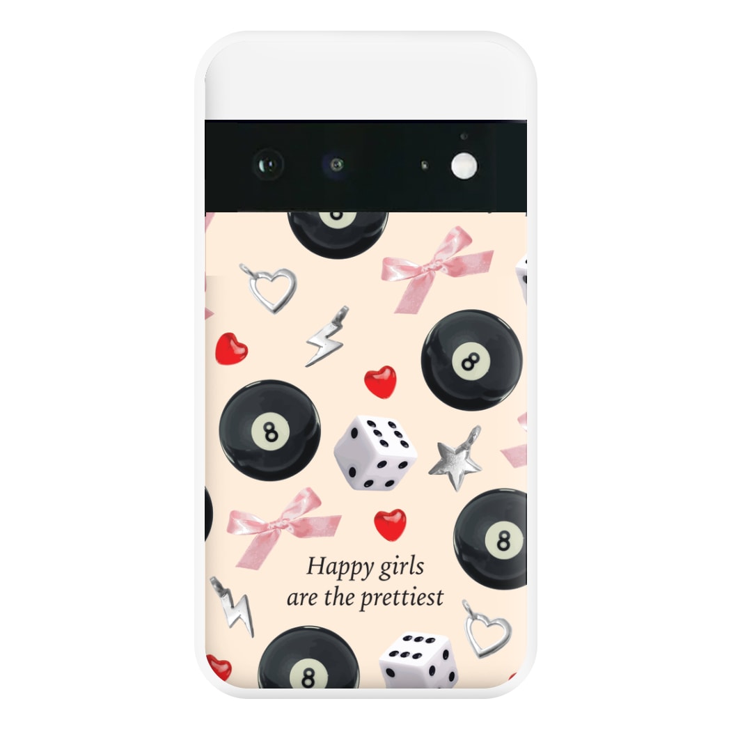 Happy Girls Are The Prettiest Pattern Phone Case for Google Pixel 6a