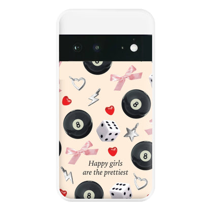 Happy Girls Are The Prettiest Pattern Phone Case for Google Pixel 6a