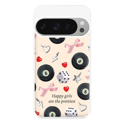 Happy Girls Are The Prettiest Pattern Phone Case for Google Pixel 9 Pro XL